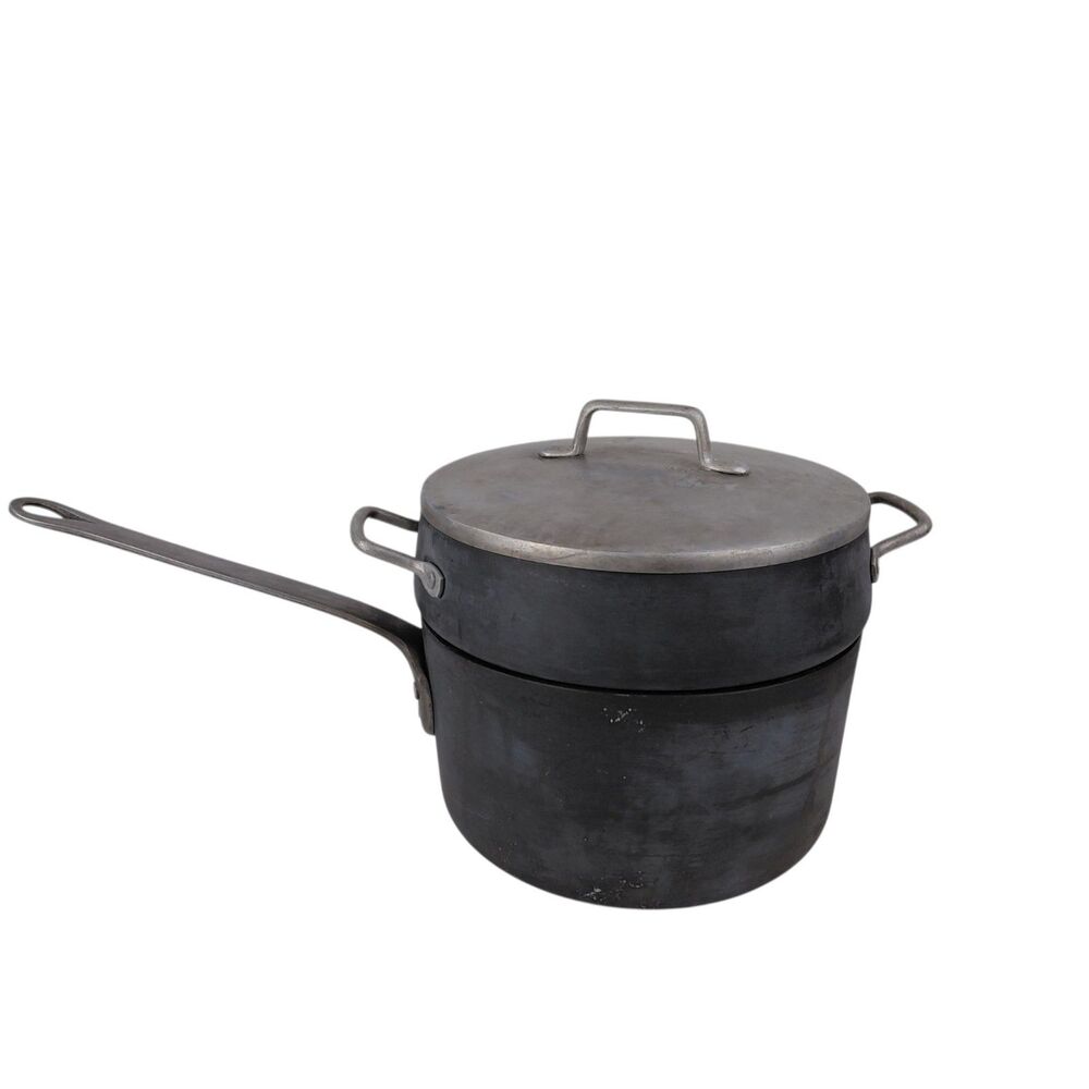 Vtg Magnalite GHC 3 Qt Hard Anodized Aluminum Sauce Pan & Lid W/Steamer USA